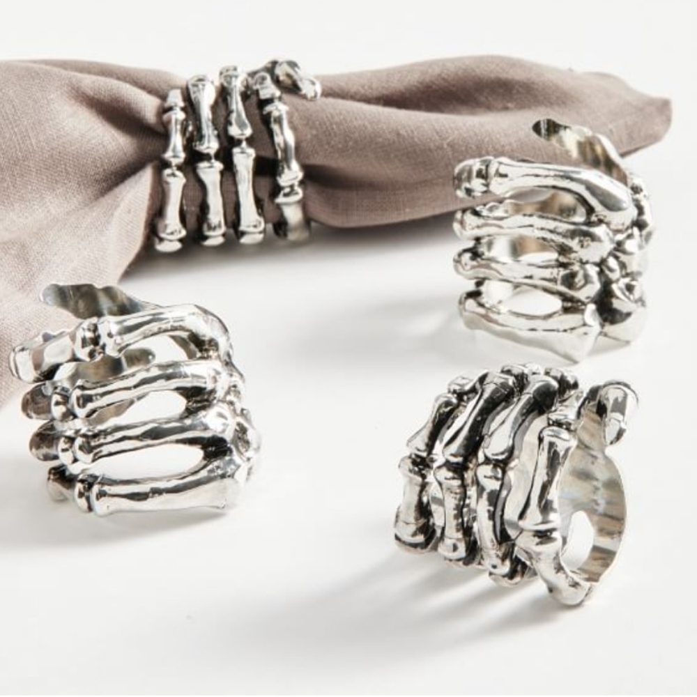 Pottery Barn Skeleton Hand Napkin Rings